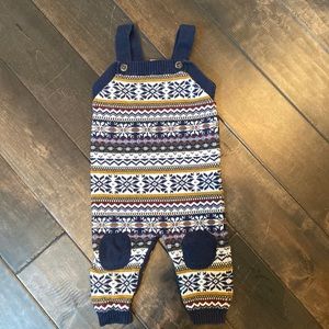 Hannah Anderson Nordic Print Wool Blend Overalls (Size 12 month)